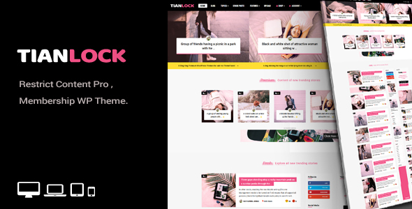 TianLock WP - Restrict Content Pro / Membership WordPress Theme Logo