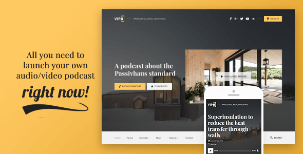 Vipo - Audio / Video Podcast & Vlog WordPress Theme Logo