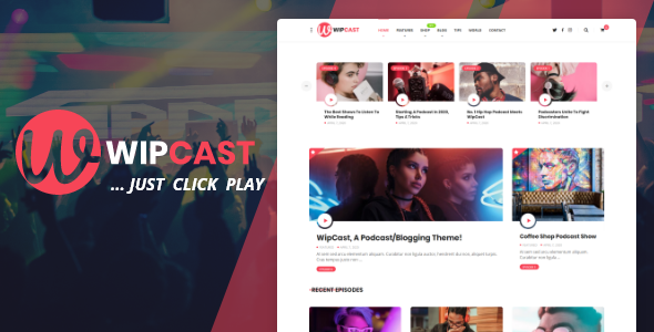 WipCast - A Podcast / Blogging WordPress Theme Logo