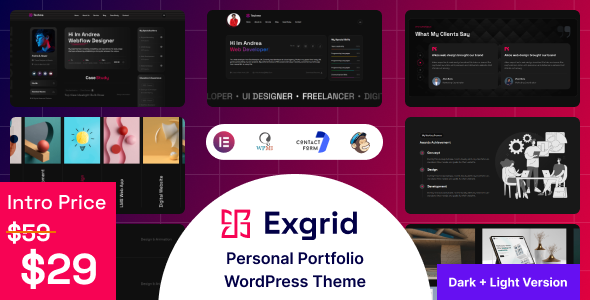 Exgrid - Multipurpose Personal Portfolio WordPress Theme Logo